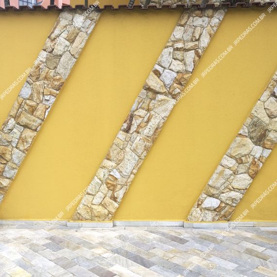 Pedra Madeira Amarelo Extra em Caco Rachada - Repedras